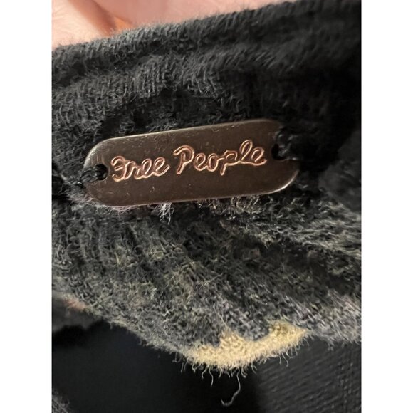 Free People Floral Ruffle Mini Dress Women XS Black Adjustable Straps bohemian - Picture 4 of 6